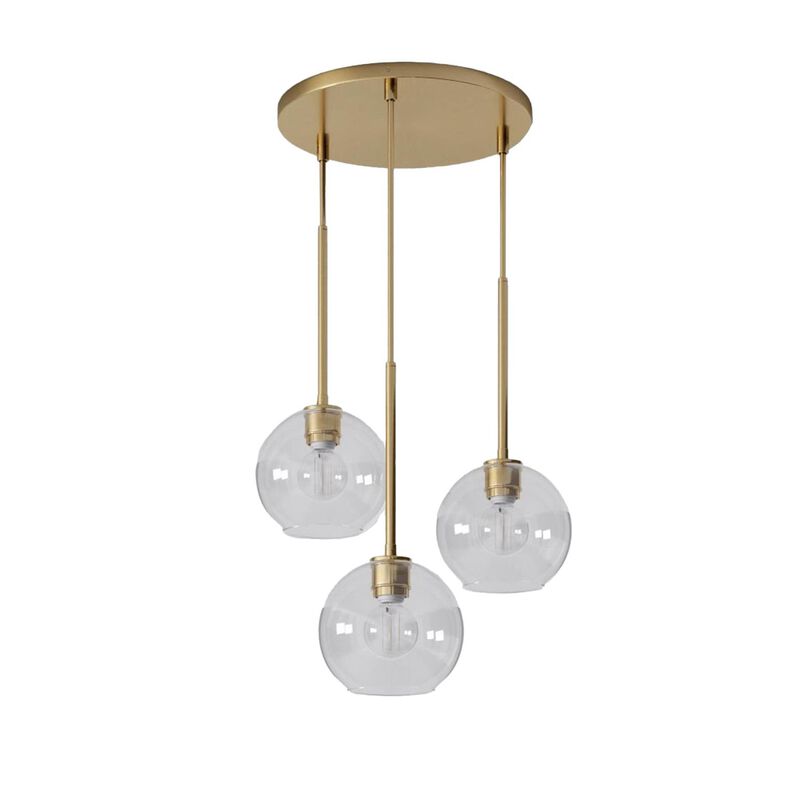 West Elm Sculptural Glass 3 Light Globe Chandlier Clear Shade image number 0